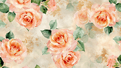 创意粉色浪漫盛开的花朵玫瑰花家纺面料花纹底纹背景插画1