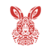 创意红色剪纸风传统十二生肖兔子窗花素材