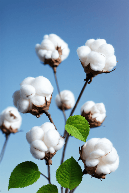 秋季白色的成熟棉花农作物植物家纺原料