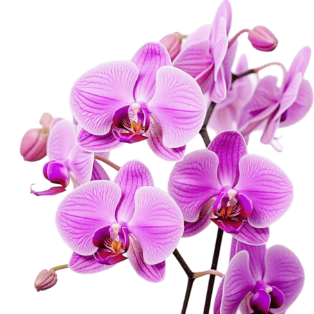 创意简单春天植物花卉紫色蝴蝶兰元素立体免扣图案