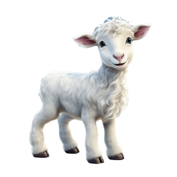 创意动物畜牧业可爱绵羊元素免抠图案
