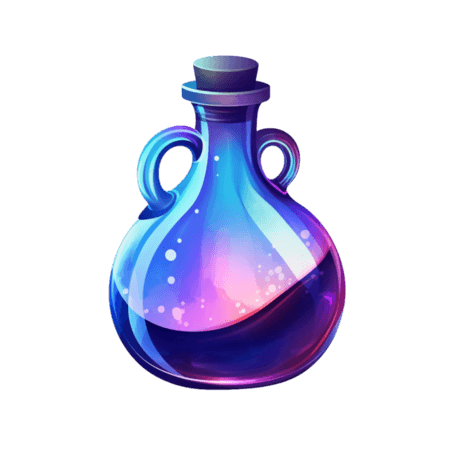 创意真实紫色药瓶魔法药水元素免抠图案