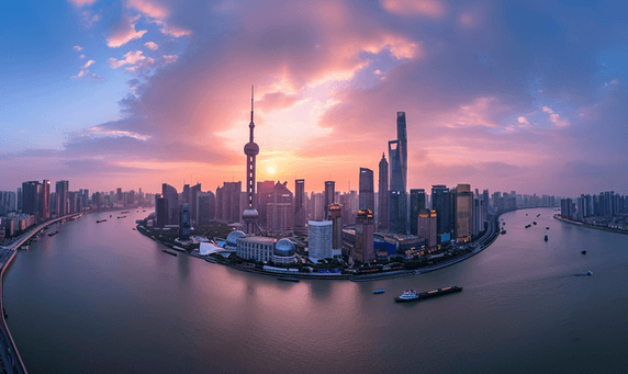 创意上海的天际线地标外滩建筑
