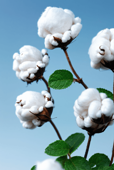创意秋季白色的成熟棉花农作物植物家纺原料503