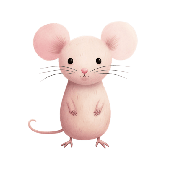 创意创意粉色老鼠元素卡通动物免抠图案