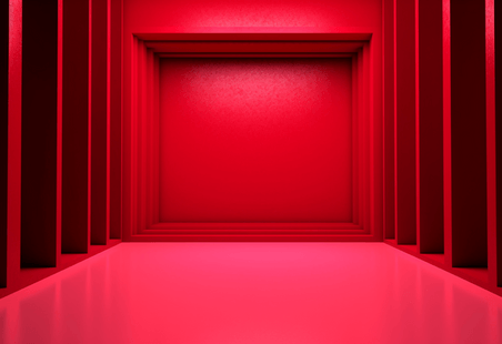 创意红色情人节几何房间现代感边框造型创意背景4