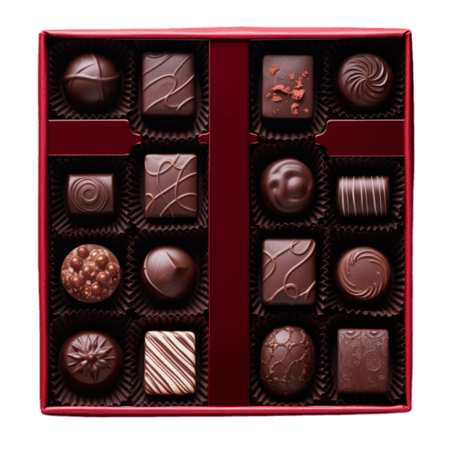 情人节甜点创意简洁巧克力礼盒元素免抠图案