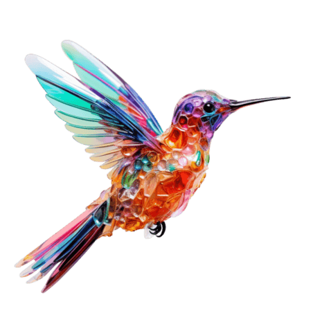 创意简洁彩色小鸟元素宝石绚烂动物免抠图案