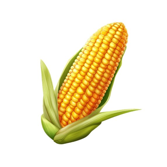 蔬菜农作物创意ai绘画黄色玉米元素免抠图案