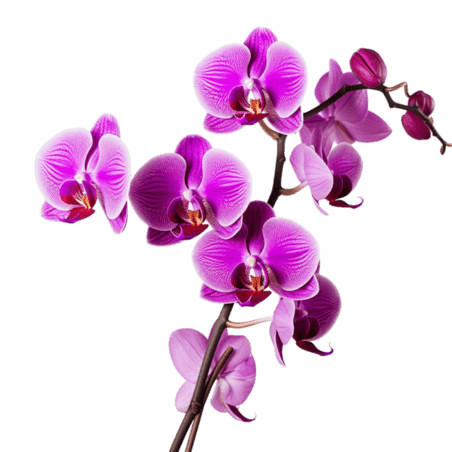 创意3d春天植物花卉紫色蝴蝶兰元素立体免扣图案