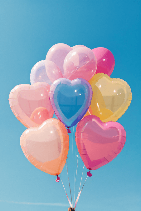 创意粉色情人节文艺浪漫天空气球配图2高清摄影图