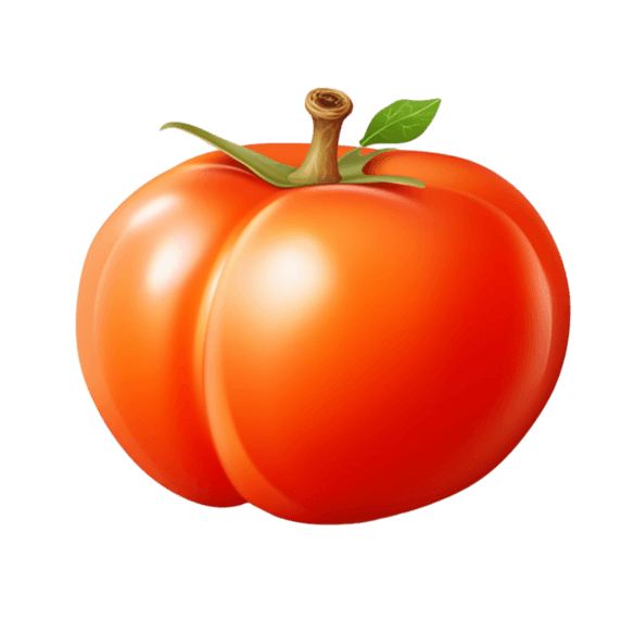 创意简洁柿子西红柿蔬菜农作物元素免抠图案