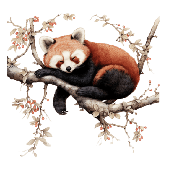 创意艺术可爱小熊猫元素免抠图案水彩可爱动物