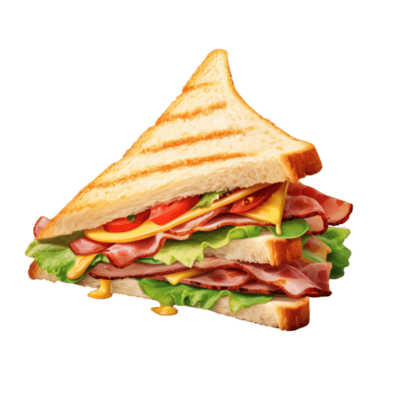 创意写实美味馅饼三明治快餐元素免抠图案