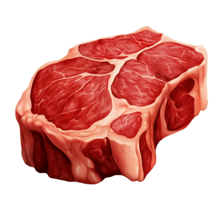创意ai绘画生鲜肉类新鲜牛排元素免抠图案