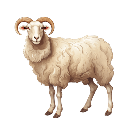 创意纹理憨厚绵羊元素免抠图案动物畜牧业