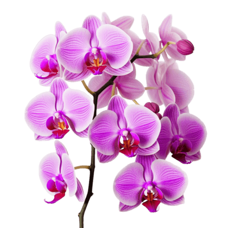 创意绘画春天植物花卉紫色蝴蝶兰元素立体免扣图案