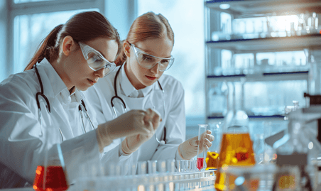 创意女医生科学家在做实验医疗生物化学生物化学医疗研究医疗人像医生