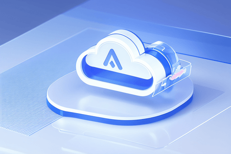 蓝色云端科技创意商务金融办公3D立体ICON图标背景