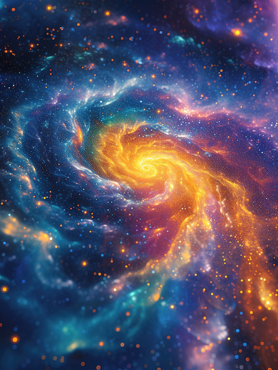 创意银河系彩色幻想星空艺术童话夜晚宇宙