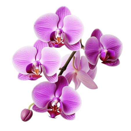 创意春天植物花卉建模紫色蝴蝶兰元素立体免扣图案