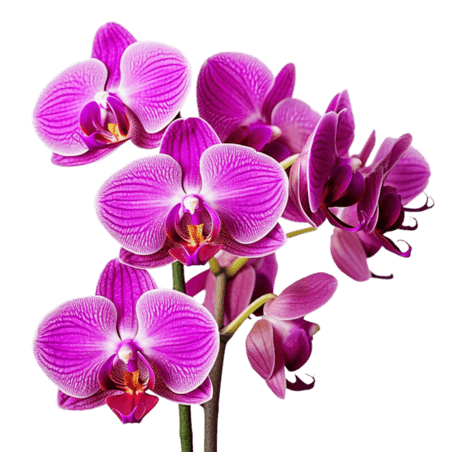 创意质感春天植物花卉紫色蝴蝶兰元素立体免扣图案