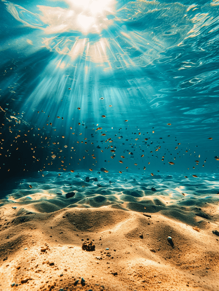 创意水下拍摄的沙质海底