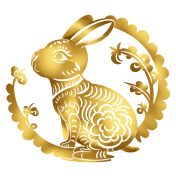 创意兔剪纸风金色纹理动物小兔子