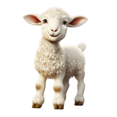 创意素材可爱绵羊元素免抠图案动物畜牧业