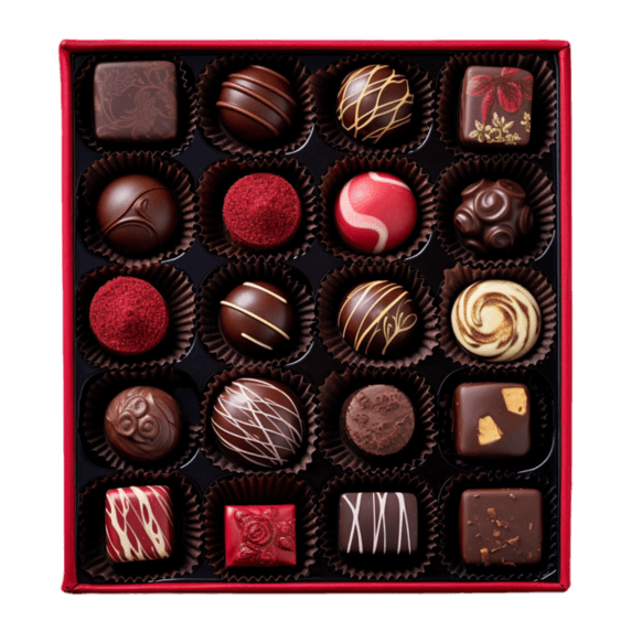 情人节甜点创意艺术巧克力礼盒元素免抠图案