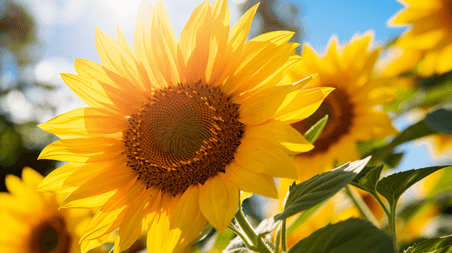创意美丽的向日葵阳光植物特写摄影