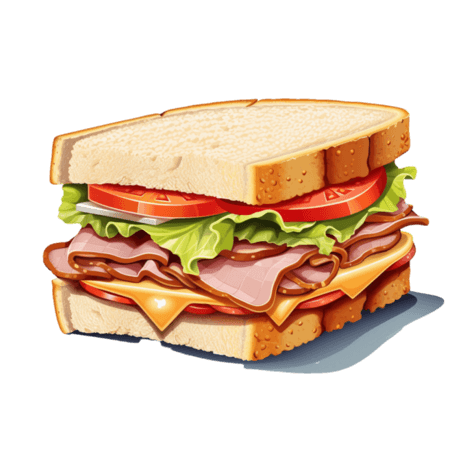 创意矢量快餐西餐三明治食品元素免抠图案