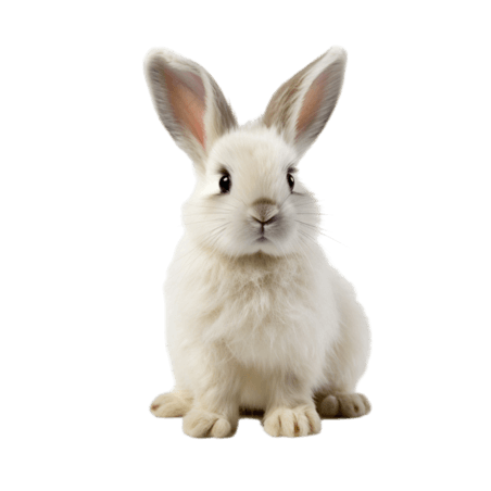 创意动物摄影写实可爱兔子元素免抠图案