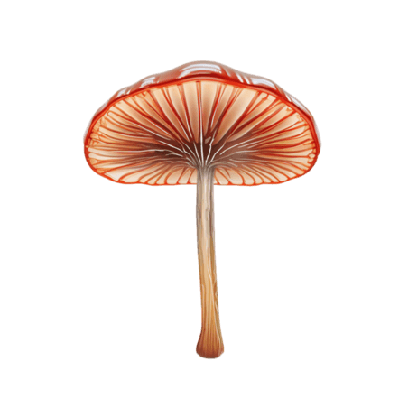 创意菌菇孢子植物春天几何艳丽蘑菇元素免抠图案