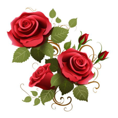 创意红色玫瑰花情人节装饰植物免抠元素