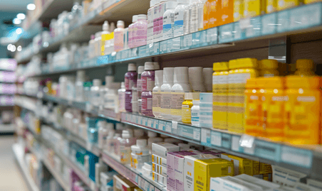 创意药店货架药品展示药店药物药品货架