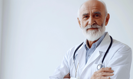 创意医疗健康老年男性医生形象