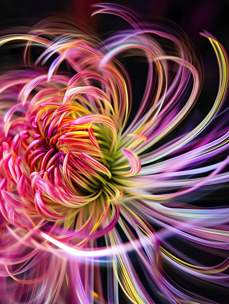 创意紫色抽象艺术感植物花卉花朵一朵美丽的菊花微距设计