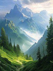 创意阿尔卑斯山风景旅游高山
