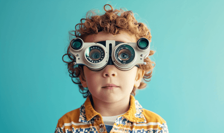 创意小男孩视力检测眼科儿童体检医疗