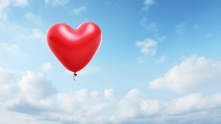 创意心型红色气球爱心情人节浪漫表白背景