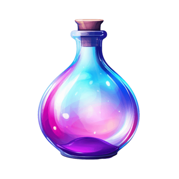 创意魔法药水装饰紫色药瓶元素免抠图案
