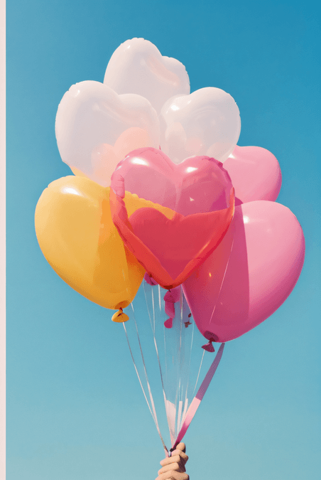 文艺浪漫天空粉色浪漫情人节气球摄影图9
