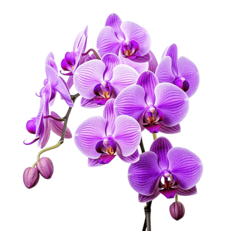 创意春天植物花卉合成紫色蝴蝶兰元素立体免扣图案