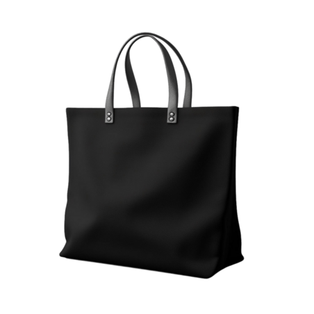 创意质感购物袋黑色帆布袋元素免抠图案