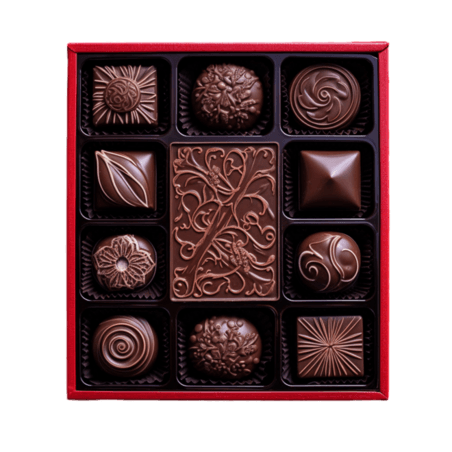 创意情人节ai绘画巧克力礼盒元素免抠图案