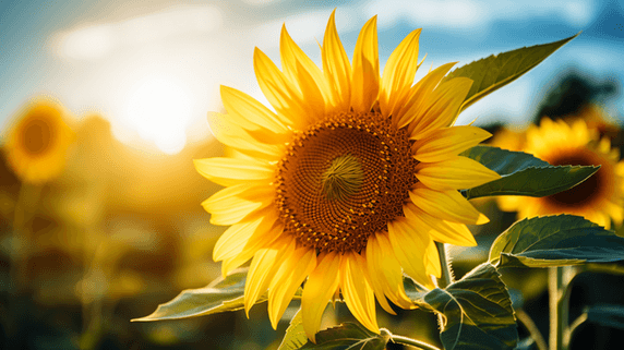 创意阳光植物美丽的向日葵特写摄影