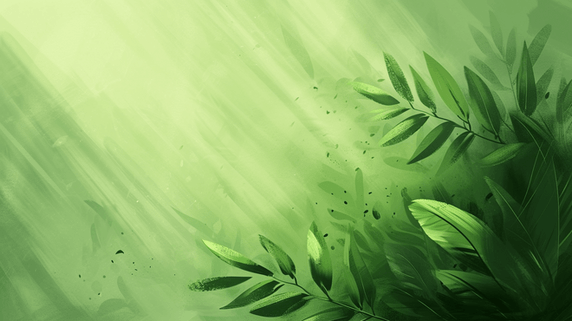 创意春天植物绿色森林阳光下树木小草茂盛的背景图2