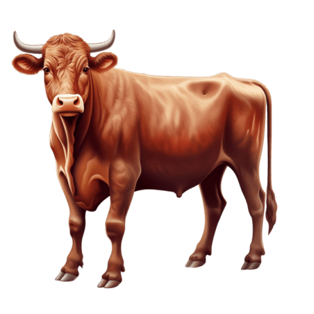 创意写实老黄牛元素牛科牛属动物畜牧养殖