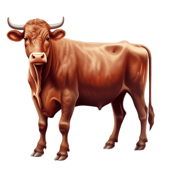 创意写实老黄牛元素牛科牛属动物畜牧养殖